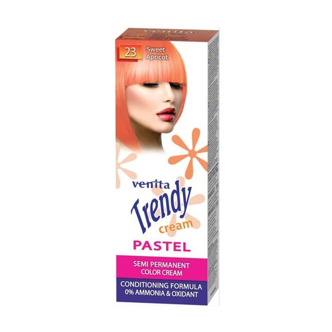 Vopsea de par semipermanenta, Trendy Cream Pastel, Venita, Nr. 23, Sweet apricot