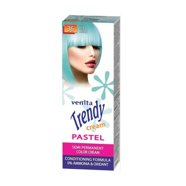 Vopsea de par semipermanenta, Trendy Cream Pastel, Venita, Nr. 36, Ice mint