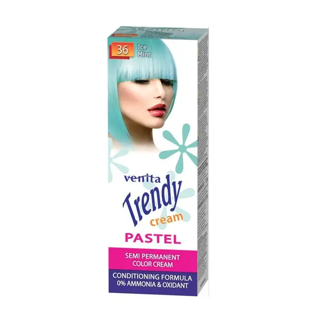 Vopsea de par semipermanenta, Trendy Cream Pastel, Venita, Nr. 36, Ice mint