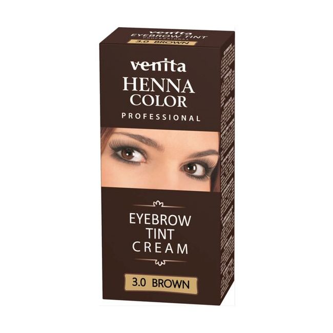 Vopsea de sprancene Crema Henna, Venita, Maro Inchis, 3.0, 15ml
