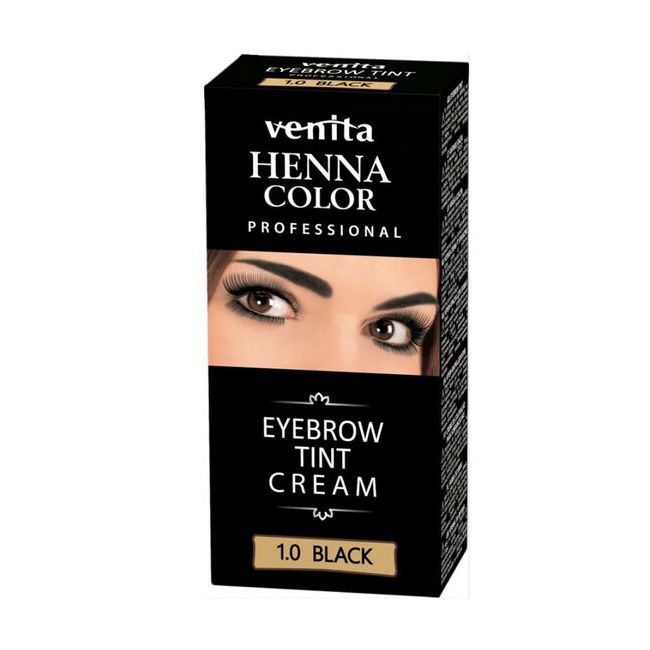 Vopsea de sprancene Crema Henna, Venita, Negru, 1.0, 15ml