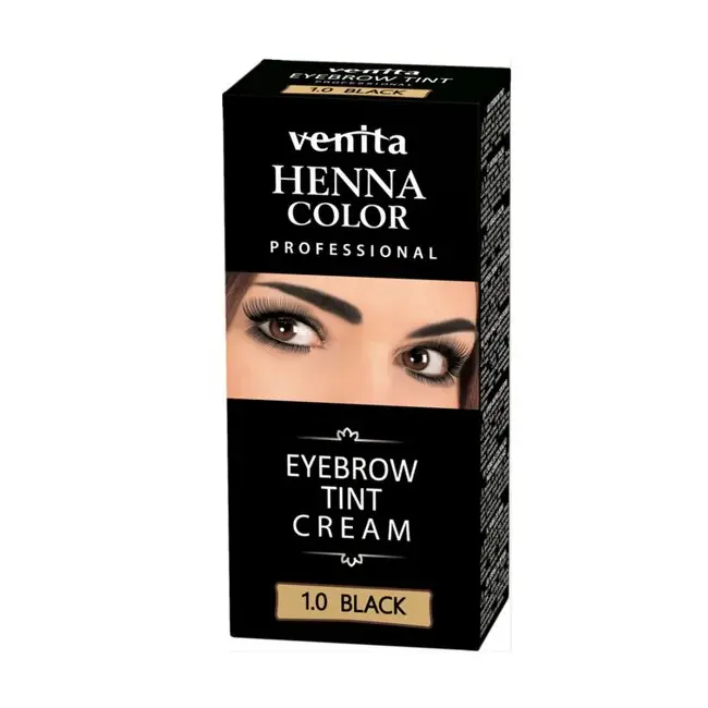 Vopsea de sprancene Crema Henna, Venita, Negru, 1.0, 15ml