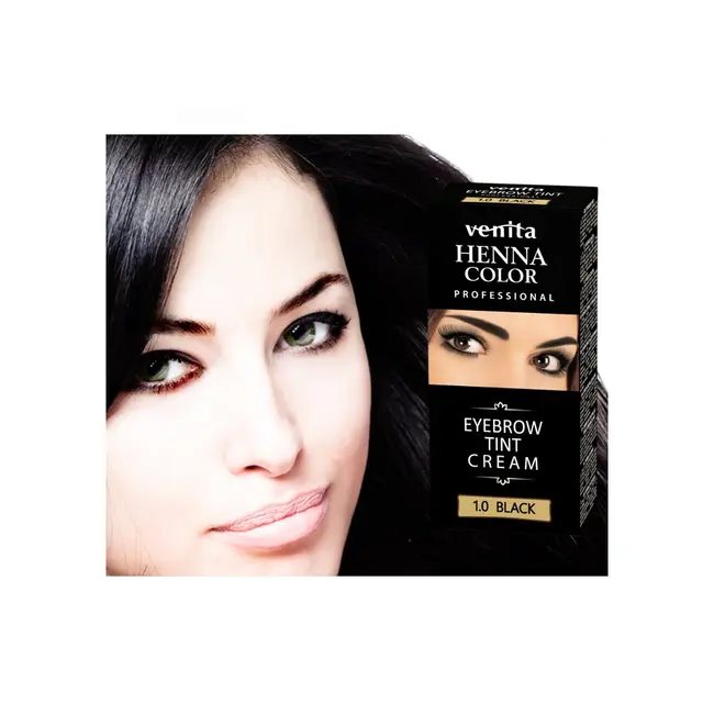Vopsea de sprancene Crema Henna, Venita, Negru, 1.0, 15ml