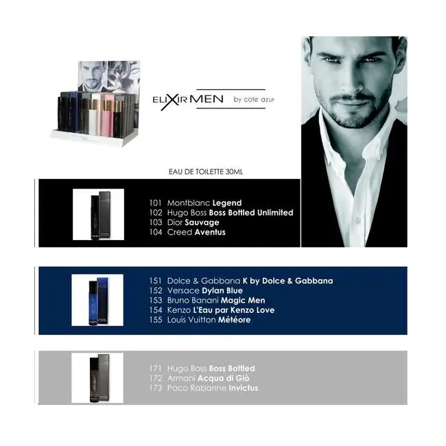 Apa de toaleta Cote d'Azur, Elixir, Grey, Barbati, 30ml