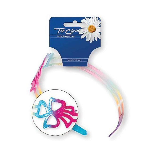 Cordeluta pentru par, Top Choice, cu fundita multicolora TC27123