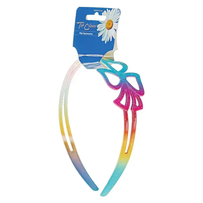 Cordeluta pentru par, Top Choice, cu fundita multicolora TC27123