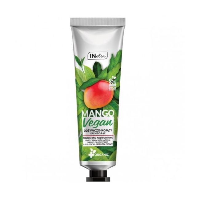Crema de maini hidratanta si calmanta, INelia, Revers, cu extract de mango si ceai verde ecologic, 100ml