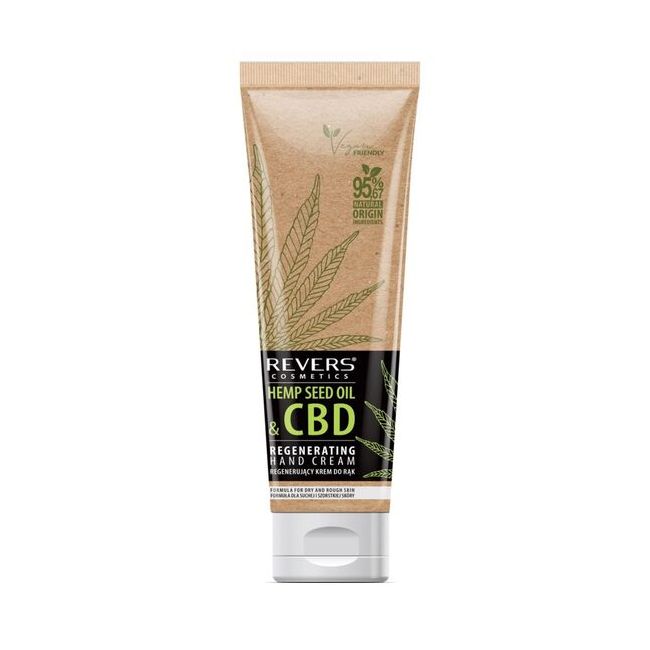 Crema regeneranta pentru maini, cu ulei de canepa CBD, Revers, 100ml