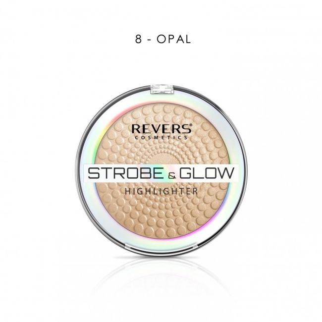 Iluminator pudra, Strobe and Glow, Revers, 8g, Nr 08, Opal