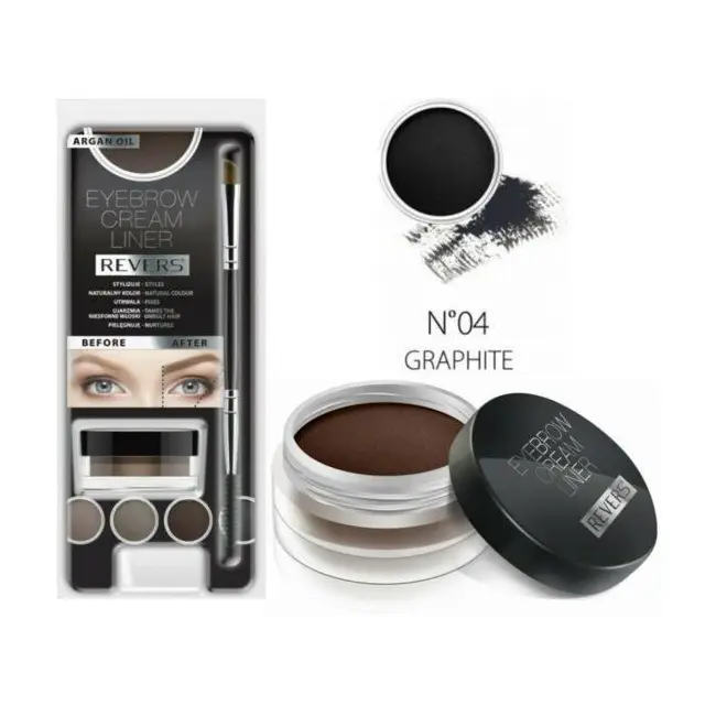 Kit pentru machiajul sprancenelor, Cream Liner, Revers, Grafit