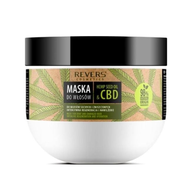 Mască de păr cu ulei natural de cânepă si CBD, Revers, regenerare si hidratare intensiva, 250ml