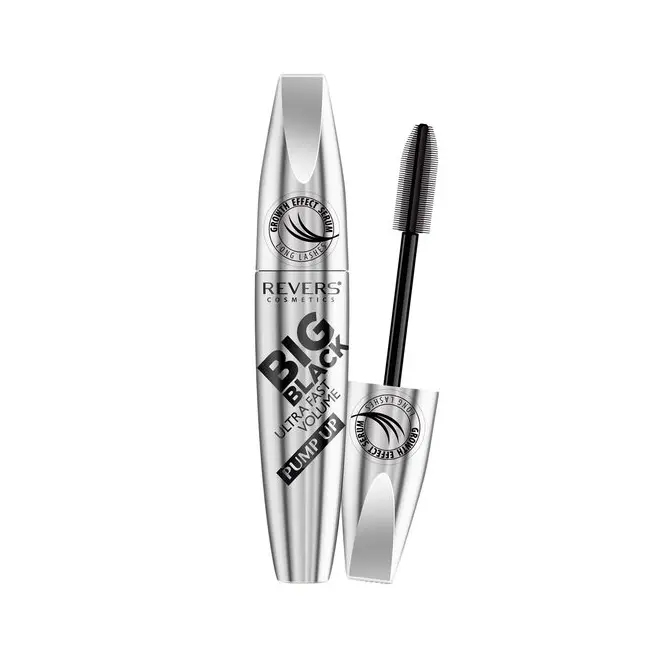 Mascara Big Black, Grow Effect, Ultra fast volume, Revers, negru, 12 ml
