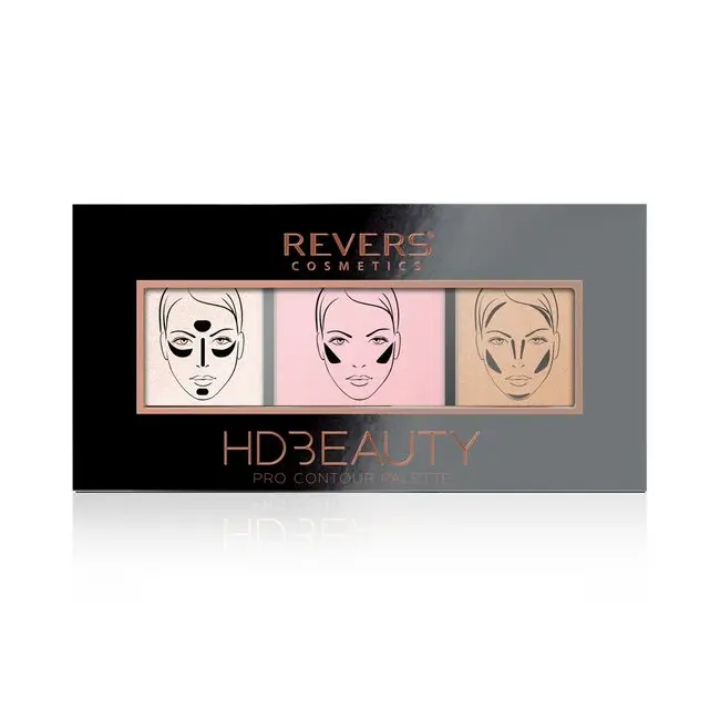 Paleta de machiaj pentru contur, Pro Contour, HD Beauty, Revers, nr  01, 12,5 g