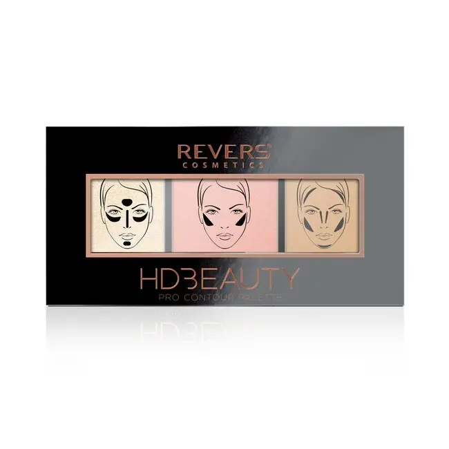 Paleta de machiaj pentru contur, Pro Contour, HD Beauty, Revers, nr  02, 12,5 g