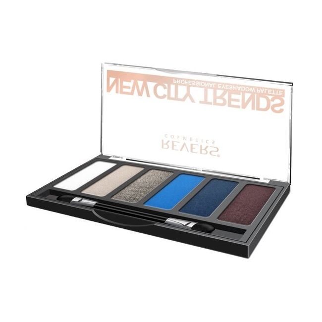 Paleta fard de pleoape cu 6 culori New City Trends, Revers, NR.5, albastru