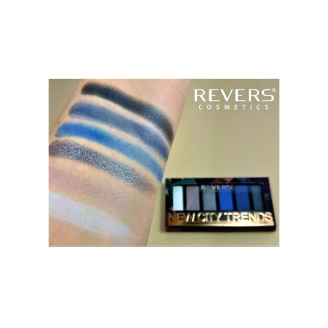 Paleta fard de pleoape cu 6 culori New City Trends, Revers, NR.5, albastru