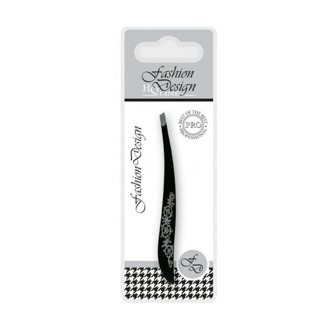 Penseta curbata Top Choice, neagra, cu model