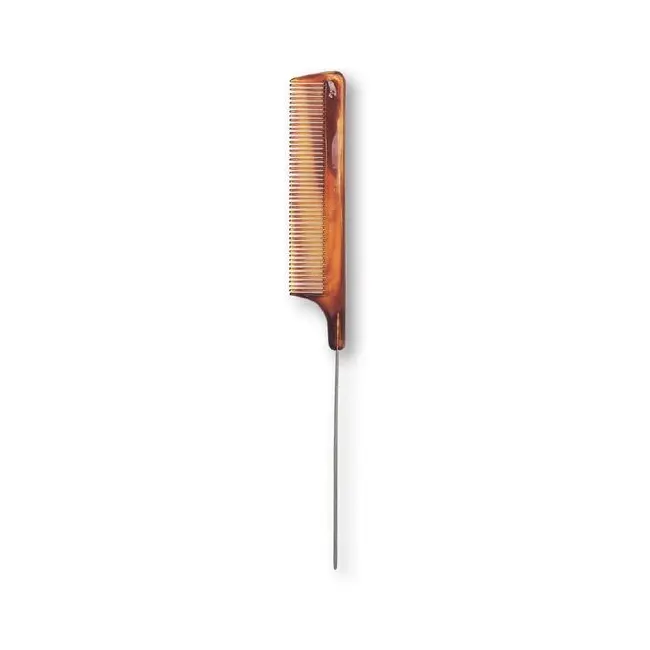 Pieptan pentru tapat cu maner metalic, Amber, Top Choice