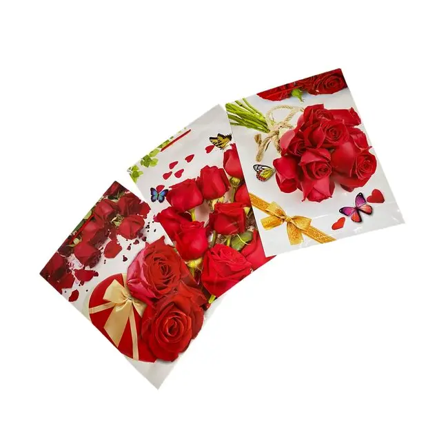 Pungi de cadou, model floral, XL, set de 12 buc