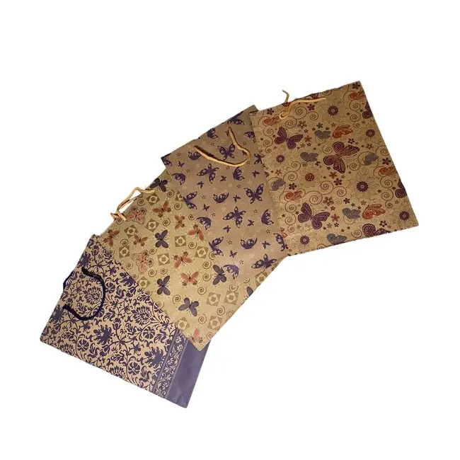 Pungi de cadou Kraft, M, set de 12 buc