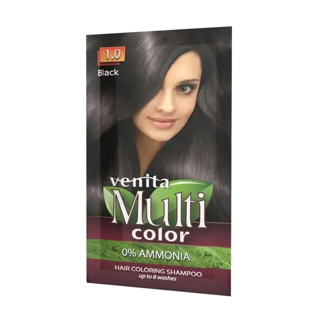 Sampon Colorant si Nuantator, Multicolor, Venita, 1.0 Black, 40g,