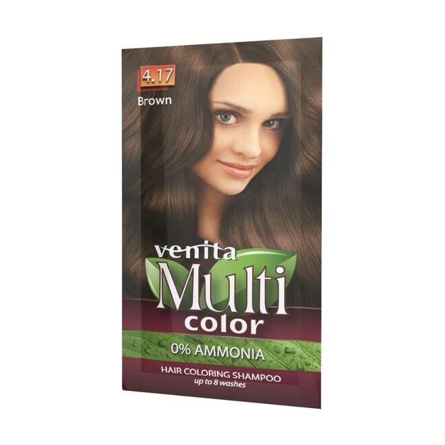 Sampon Colorant si Nuantator, Multicolor, Venita, 4.17 Brown, 40g