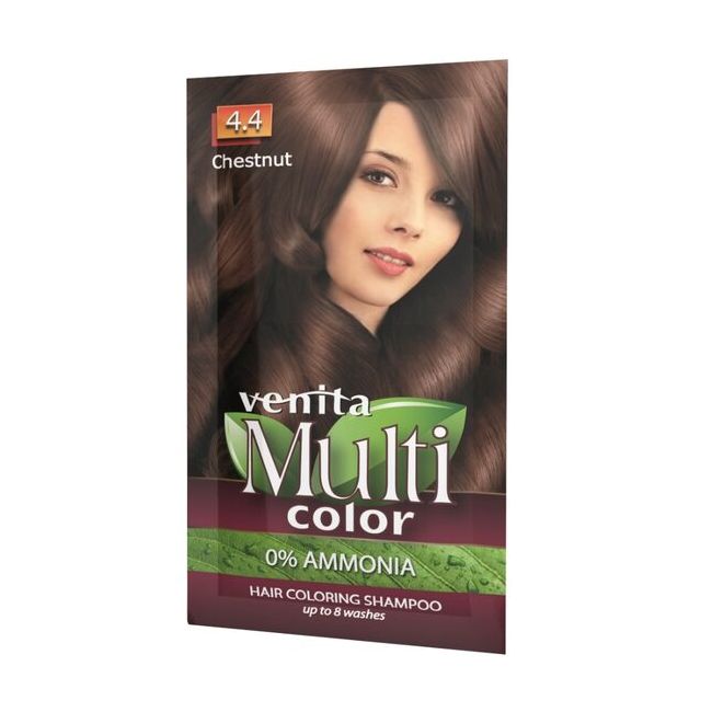 Sampon Colorant si Nuantator, Multicolor, Venita, 4.4 Chestnut, 40g