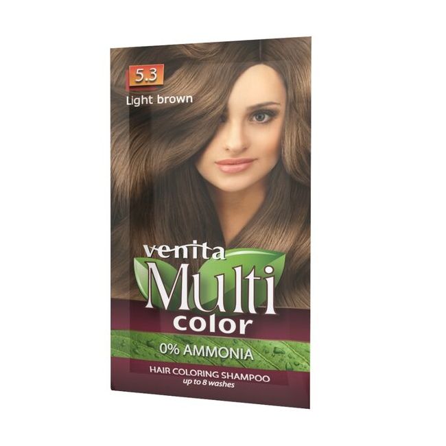 Sampon Colorant si Nuantator, Multicolor, Venita, 5.3 Light Brown, 40g