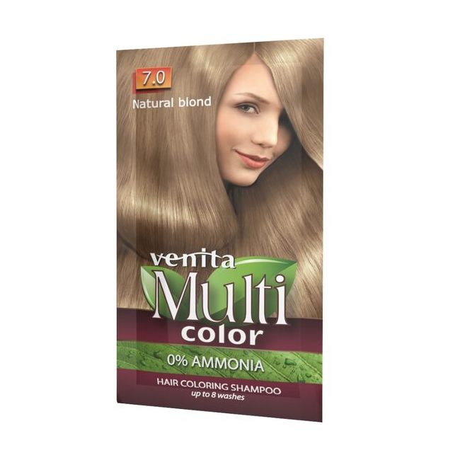 Sampon Colorant si Nuantator, Multicolor, Venita, 7.0 Natural Blond, 40g