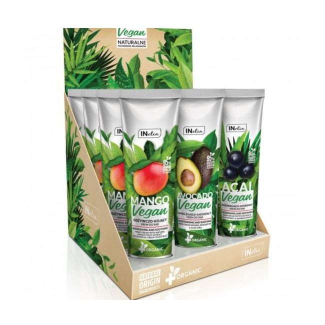 Set 12 bucati Crema de maini cu extracte naturale, organice, Vegan, Inelia, Revers, 100 ml