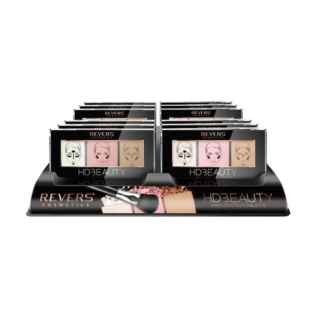 Set 12 bucati Paleta de machiaj pentru contur, Pro Contour, HD Beauty, Revers, 12,5 g