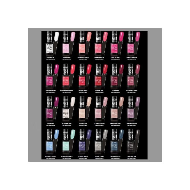 Set 24 bucati Lac de unghii Solar Gel, Revers, 12 ml, nr 01-24