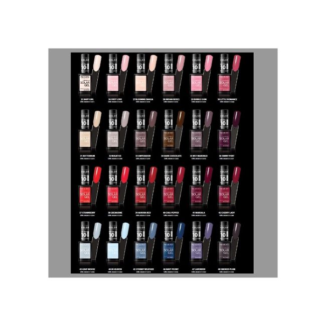 Set 24 bucati Lac de unghii Solar Gel, Revers, 12 ml, nr 25-48