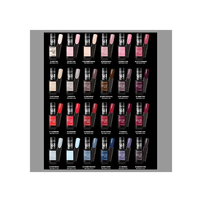 Set 24 bucati Lac de unghii Solar Gel, Revers, 12 ml, nr 25-48