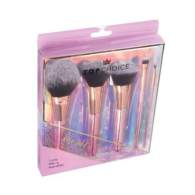 Set 5 pensule machiaj, Top Choice, Rose Gold