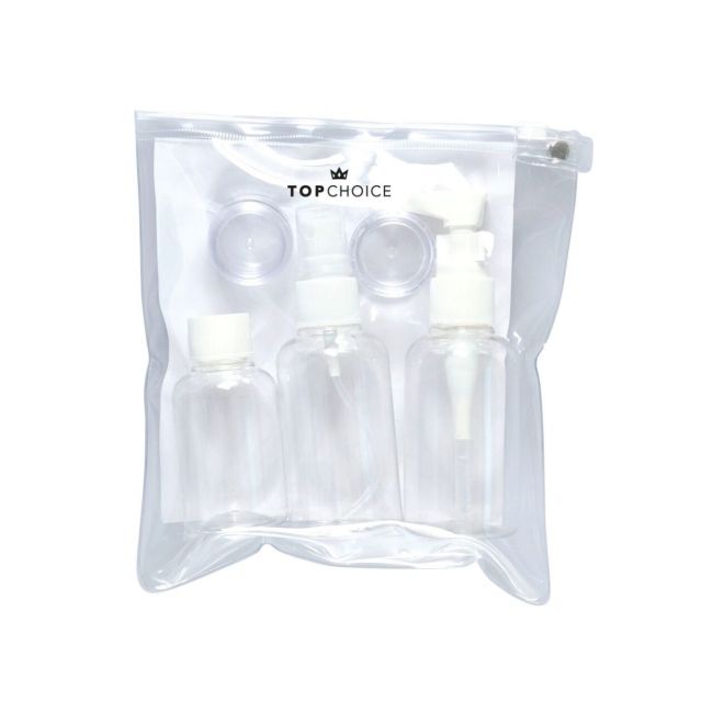 Set de 5 Recipiente pentru calatorie si etui cu fermoar, Top Choice,
