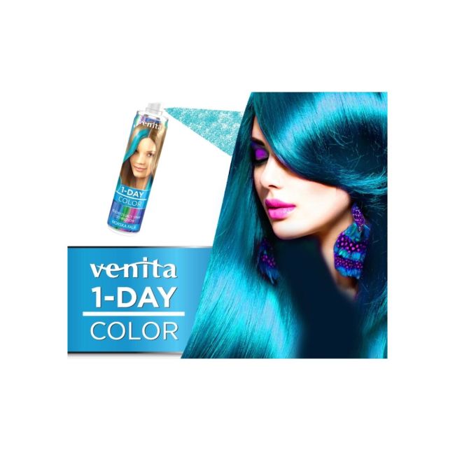 Spray colorant pentru par, fixativ, Venita, 1-Day Metallic Color, nr M3, Bleu