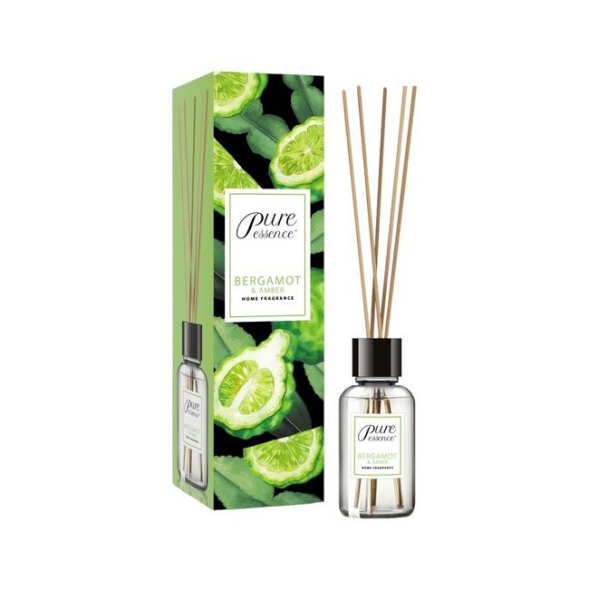 Difuzor cu betisoare parfumate Pure Essence, Ambra si bergamota, Revers, 25 ml