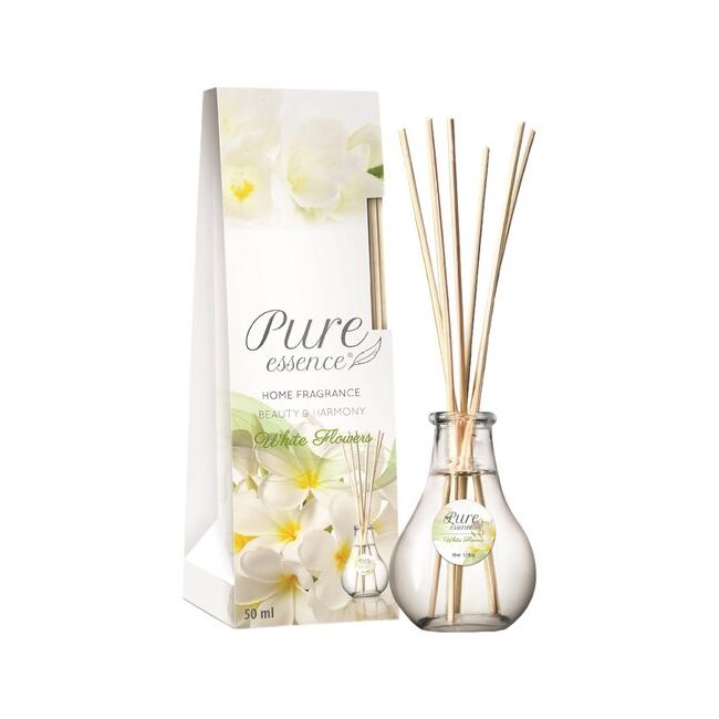 Difuzor cu betisoare parfumate Pure Essence, Flori Albe, Revers, 50 ml