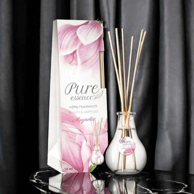 Difuzor cu betisoare parfumate Pure Essence, Magnolie, Revers, 50 ml