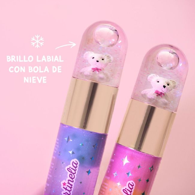 Luciu de buze cu aroma de fructe si efect Glitter, Snowball Bear, fetite, 5.8ml, Martinelia