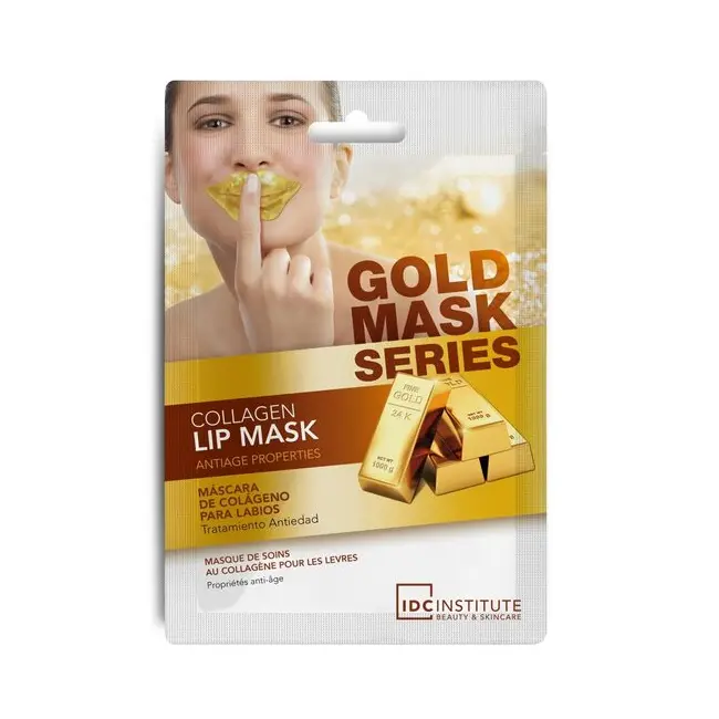 Masca pentru buze cu efect de stralucire si anti-imbatranire Gold collagen  IDC Institute  3421