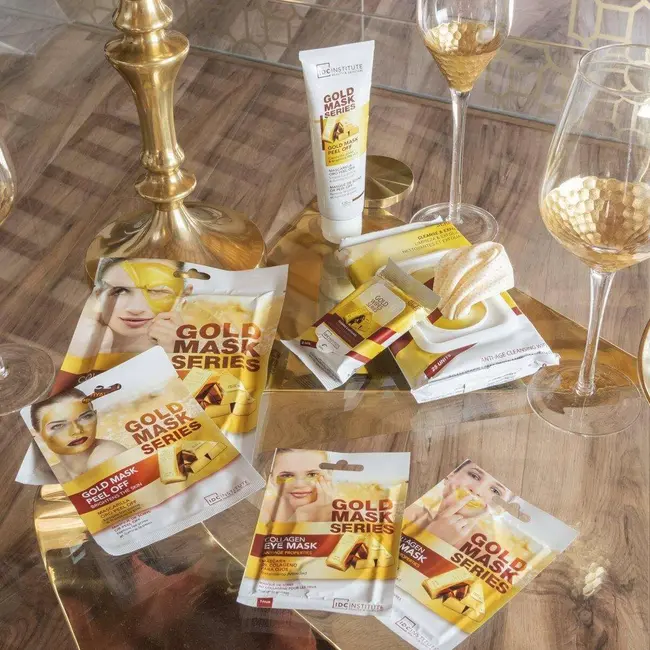 Masca pentru fata peel-off cu efect de stralucire si anti-imbatranire Gold collagen  IDC Institute 3471, 120 ml