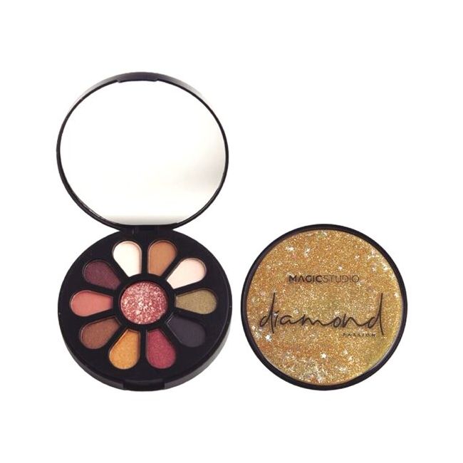 Paleta de farduri Diamond Glitter Circle, cu 11 culori, Magic Studio
