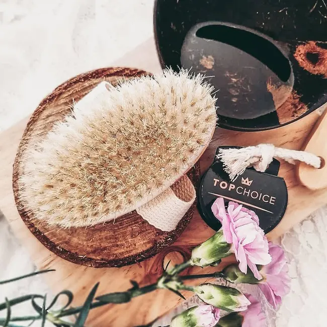 Perie de baie cu maner, din lemn Top Choice 1994