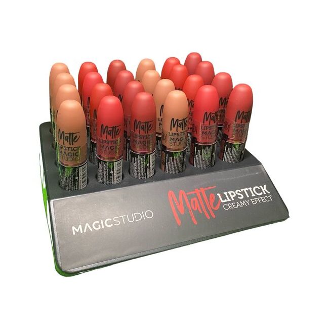 Ruj buze mat, Nudes to Passion Matte Lipstick, Magic Studio, Set cu 24 bucati