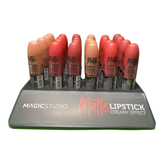 Ruj buze mat, Nudes to Passion Matte Lipstick, Magic Studio, Set cu 24 bucati