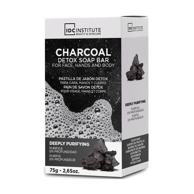 Sapun solid de detoxifiere cu carbon activ IDC institute 99612, 75 g