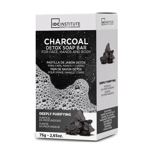 Sapun solid de detoxifiere cu carbon activ IDC institute 99612, 75 g