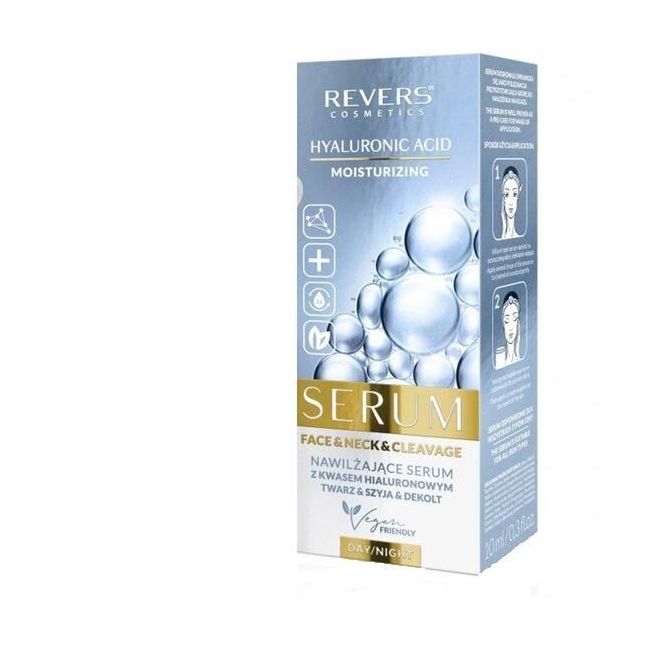 Ser hidratant pentru fata, gat si decolteu cu Acid Hyaluronic, Revers, 10ml